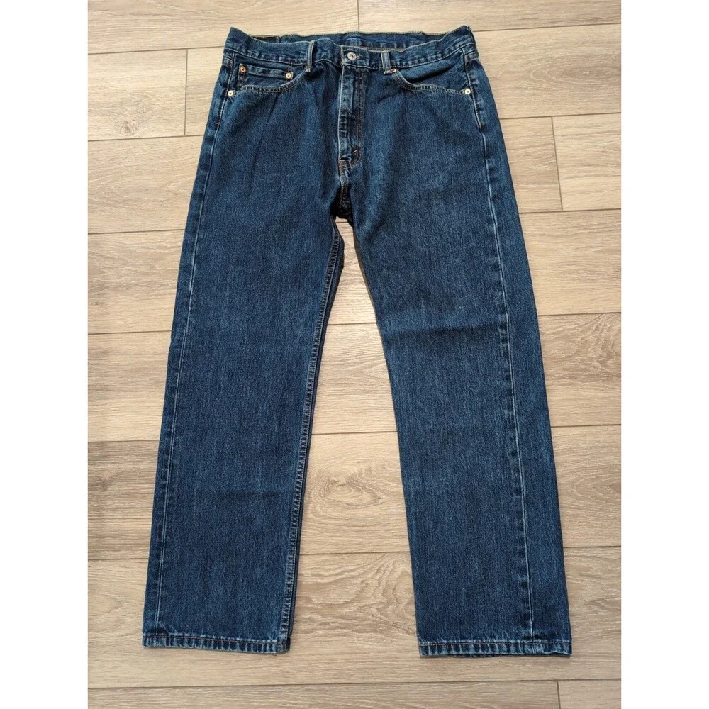 LEVI'S 505 MENS JEANS SZ 38x29(36x29Actual)Blue Straight Regular Dark Wash EUC